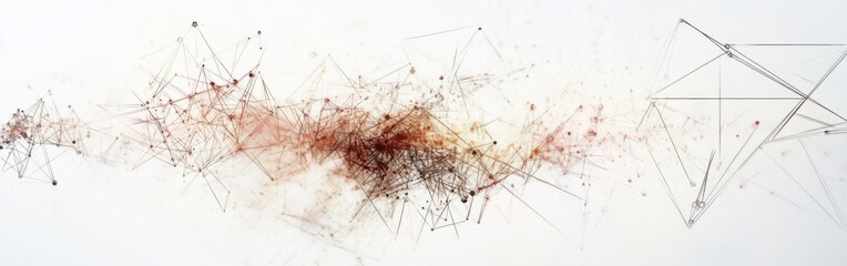 Fototapete - Abstract network of interconnected nodes illustrating complex relationships and data flows in a digital landscape