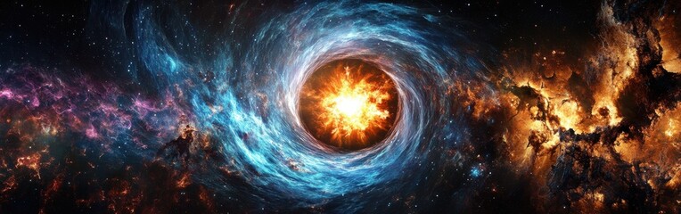 Poster - Stunning supernova explosion illuminating the cosmos with vibrant colors and intricate cosmic structures