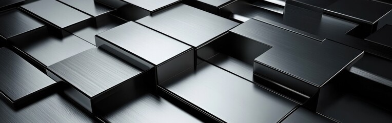 Aufkleber - Sophisticated overlapping pattern of black geometric shapes creating a modern aesthetic in abstract design
