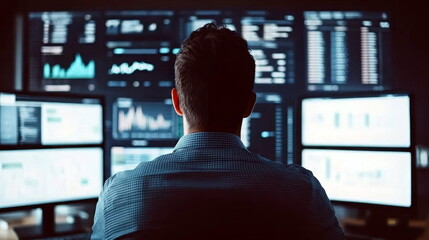 Poster - Data analysis event business insights office environment digital analytics night viewpoint Blur Background