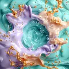 Poster - Vibrant Abstract Digital Art with Colorful Swirls and Fluid Motion