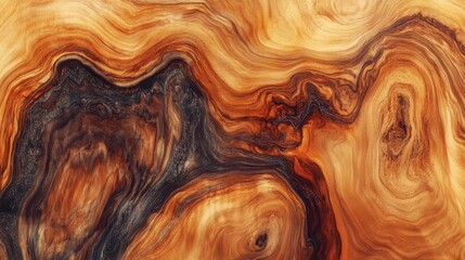 Aufkleber - Elegant polished wood surface featuring natural swirls and textures ideal for decorative projects and furniture making