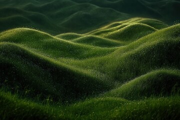 Poster - Rolling Green Hills Covered In Lush Grass