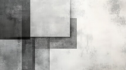 Poster - A minimalist composition featuring soft grey tones and overlapping geometric shapes in a serene and modern setting