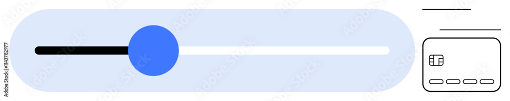 Slider control with blue handle on gradient blue track, adjacent to a ...