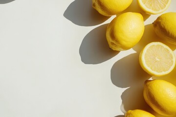 Poster - Composition with lemons isolated on white background