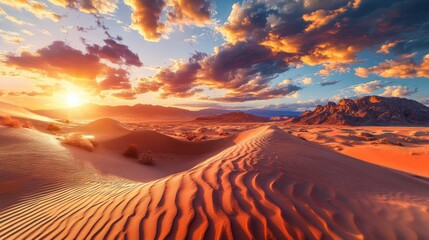 Poster - Captivating sunset over colorful sand dunes and rock formations in Death Valley