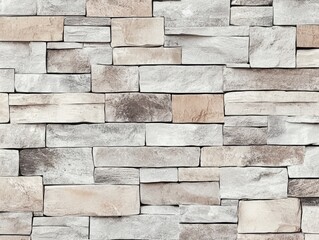 Poster - Seamless texture of neutral stone bricks creating a strong industrial background for various design applications