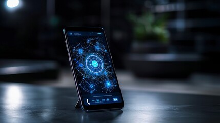 Fototapete - Secure contact tracing technology revolutionizes health safety in modern urban environments