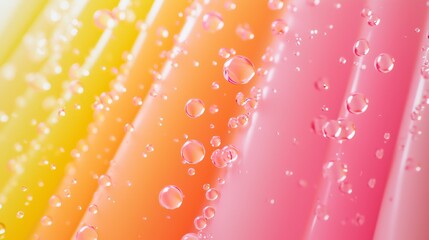 Poster - Playful Gradient Background with Bubbles in Soft Candy Colors