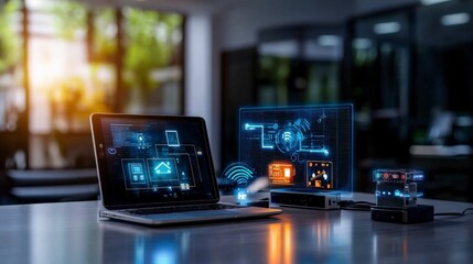 Leinwandbilder - Smart home system revolutionizes daily life with iot connectivity and innovation in modern living spaces