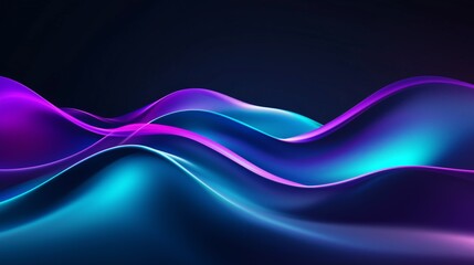 Poster - Futuristic Gradient Waves in Electric Cyan and Purple Tones