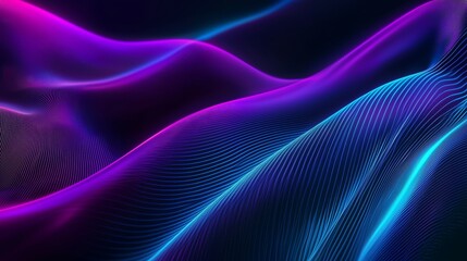 Poster - Futuristic Gradient Waves with Electric Cyan and Purple Light Effects