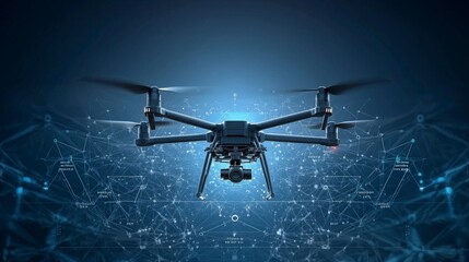 Aufkleber - Drones transforming industries global perspective infographic design tech environment aerial view innovation in regulation