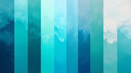 Poster - Calming Ocean Gradient with Deep Teal and Light Blue Hues for Inspiration