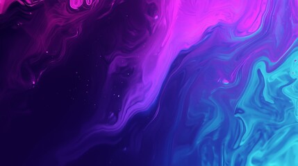 Poster - Vibrant Neon Gradient Abstract Background in Electric Purple and Teal