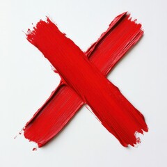 X mark painted red isolated on white background