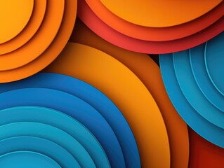Poster - Vibrant circular patterns abstract design graphic art colorful background close-up creative composition