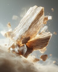 Poster - Dramatic splinter action in artistic abstract environment 3d visual dynamic viewpoint