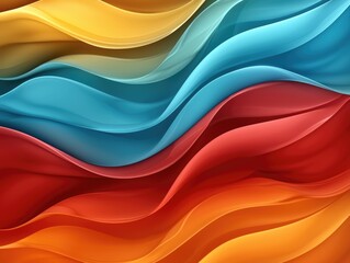 Aufkleber - Flowing waves of colorful abstract art studio digital artwork vibrant environment close-up view fluidity concept