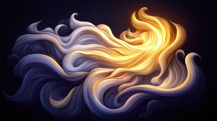 Aufkleber - Dynamic flow of colorful waves abstract digital art modern creative space vivid texture artistic perspective