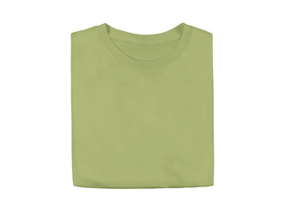 Wall Mural - the isolated blank kiwi green fashion t-shirt mockup template on transparent background
