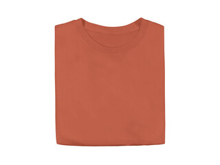 Wall Mural - heather orange colour blank fashion folded tee front mockup template