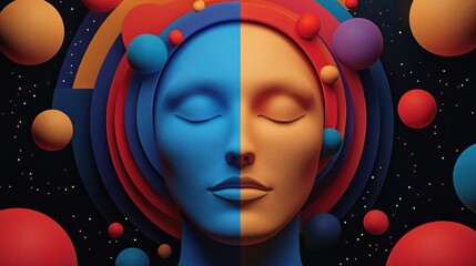 Poster - Exploring the harmony of emotions and colors digital art cosmic environment artistic viewpoint abstract concept
