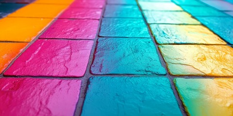 Leinwandbilder - Vibrant abstract colorful background featuring a textured floor, perfect for enhancing creative projects. This abstract colorful background captures attention and adds depth to any design narrative.