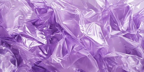 Fototapete - crumpled lilac plastic texture showcases a unique and vibrant surface created by a piece of cellopha