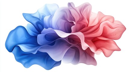 Aufkleber - Flowing abstract art in red and blue digital creation smooth textures vibrant colors artistic concept