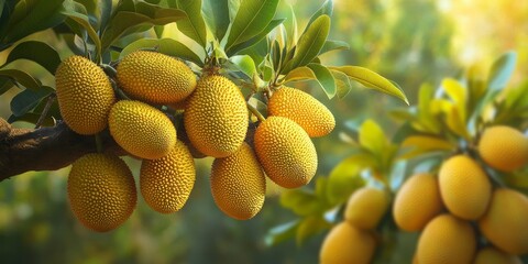 Aufkleber - Jackfruit tree showcasing a vibrant and unique visual effect, highlighting the distinct features of the jackfruit tree in an engaging manner. A stunning representation of the jackfruit tree s beauty.