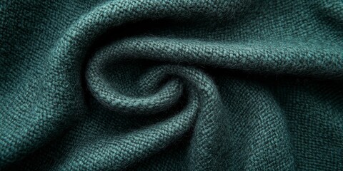 Poster - Coarse dark green woolen fabric provides a unique texture ideal for designs. This coarse material, derived from sheep with long, durable wool, enhances various creative backgrounds and patterns.