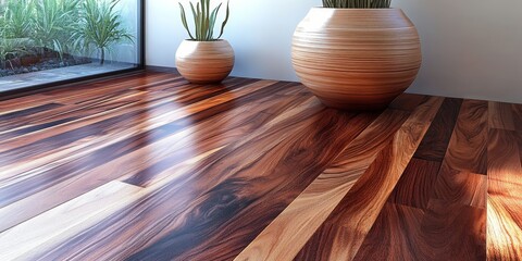 Poster - Elegant rosewood flooring showcases beautiful planks, offering a luxurious and warm aesthetic that enhances any space. Exceptional rosewood flooring creates a stunning visual appeal with its unique
