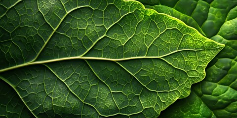 Aufkleber - Fresh leaf showcasing a vibrant green vegetative texture, highlighting the intricate details of the green vegetative texture that brings life to natural environments.