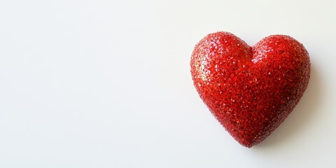 Aufkleber - Red heart isolated against a white background, symbolizing love and affection on Valentine s Day. This red heart represents the essence of Valentine s Day celebrations and romance.