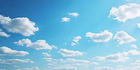 Aufkleber - bright blue sky adorned with tiny clouds creates a serene background, perfect for showcasing a sunny