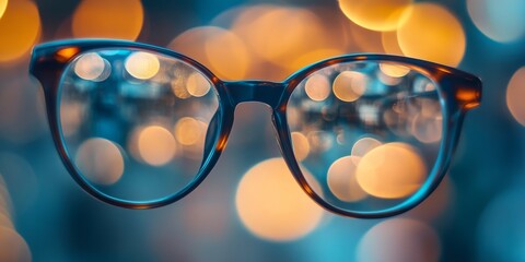 Leinwandbilder - Blurry glasses photo showcasing a soft focus effect, ideal for creating a blurred background atmosphere with a stylized touch featuring blurry imagery. Perfect for artistic projects.