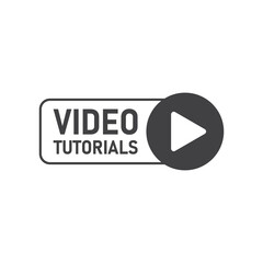 Poster - Play video tutorials icon in flat style. Education software vector illustration on isolated background. Webinar training sign business concept.