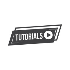 Poster - Play video tutorials icon in flat style. Education software vector illustration on isolated background. Webinar training sign business concept.