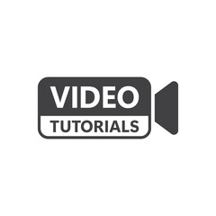 Poster - Play video tutorials icon in flat style. Education software vector illustration on isolated background. Webinar training sign business concept.