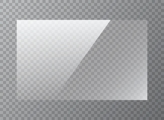 glass plate icon in flat style. realistic window vector illustration on isolated background. clear g