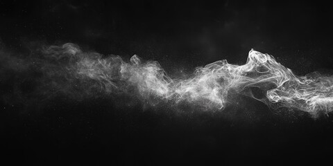 Poster - Abstract dust particles gracefully floating over a dark background create an intriguing visual. The abstract dust adds depth, evoking a sense of mystery in the captivating black backdrop.