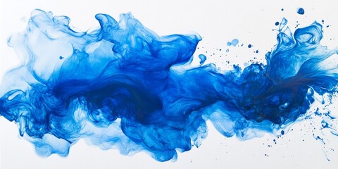 Leinwandbilder - Vibrant blue ink colored on paper creates a stunning visual appeal. This blue ink on paper captures the essence of creativity, showcasing the beauty of colored ink in artistic expressions.