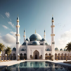 Mosque concept illustration with Ramadan