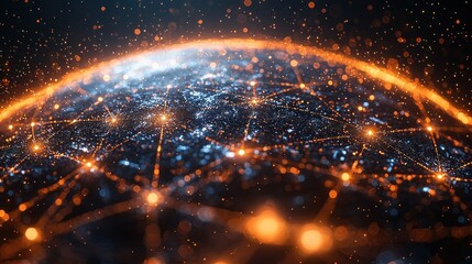 Poster - Abstract representation of a connected digital world.