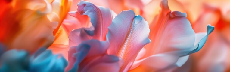 Poster - Blooming tulips in vibrant colors create a stunning macro view of spring's beauty