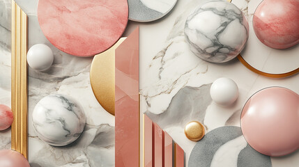 Fototapete - luxury abstract background of various 3d geometric elements, acrylic and 3d colorful background, various art style abstract geometric background with 3d various geometric patterns.