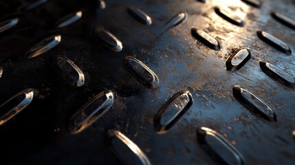 Poster - A close-up of a textured metal surface with an industrial feel and reflective qualities.