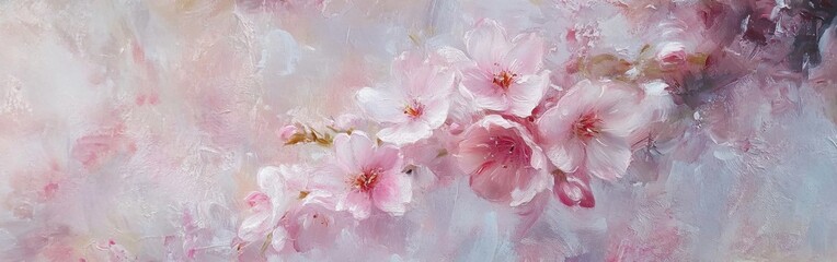 Poster - Blooming cherry blossoms in spring create a serene atmosphere full of delicate beauty and vibrant colors in the garden